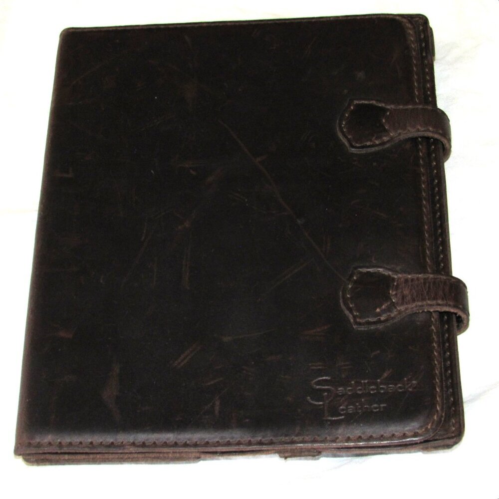 Saddleback Leather Dark Brown Coffee Color IPAD Tablet Case 8" x 10" Distressed